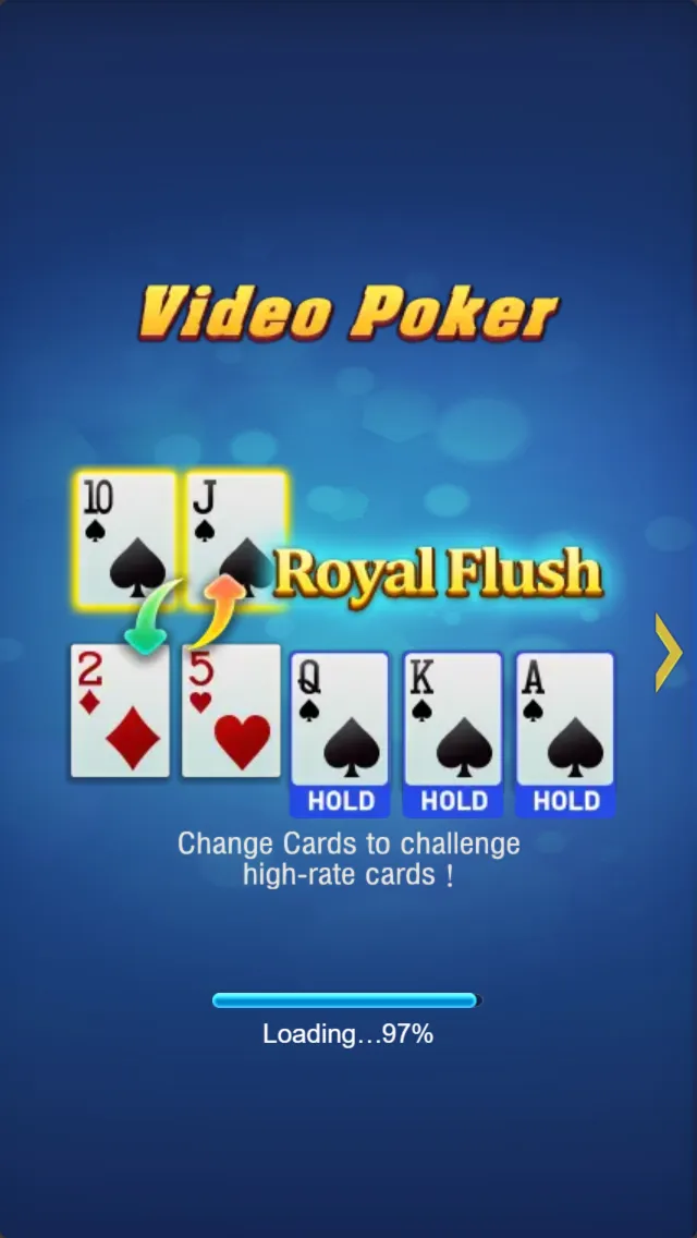 Video Poker game interface screenshot 1