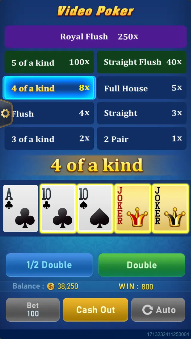 Video Poker game interface screenshot 3